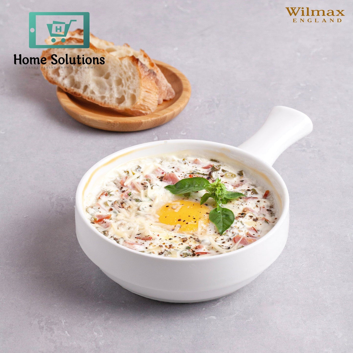 Wilmax England Fine Porcelain Baking Dish with Handle 5″ (300 ml) – Compact Oven-to‑Table Casserole