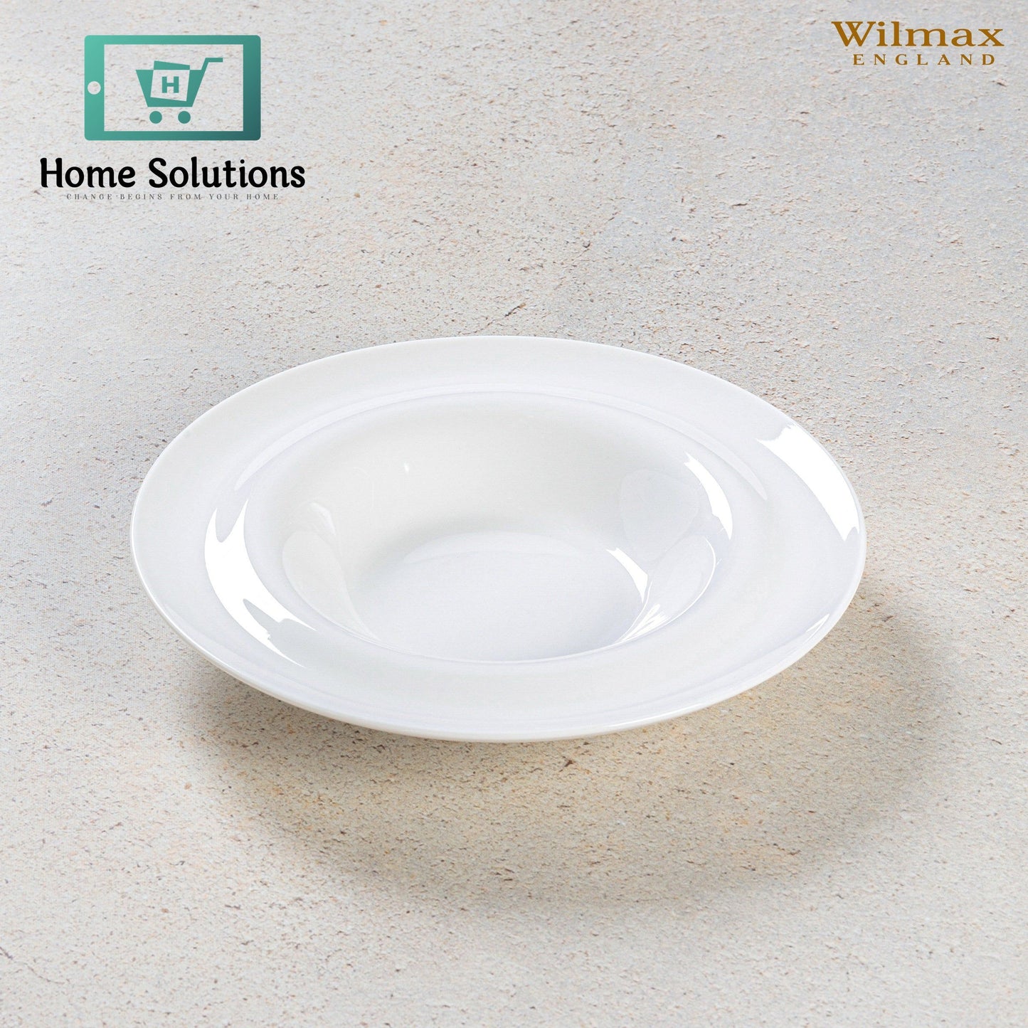 Wilmax England 9-Inch Deep Porcelain Plate – 23 cm, 300 ml Capacity