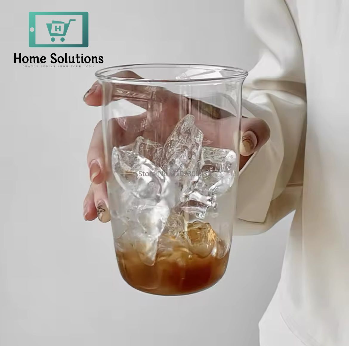 POP Basic Clear Glass Ice Tea / Cold Coffee - 420ml