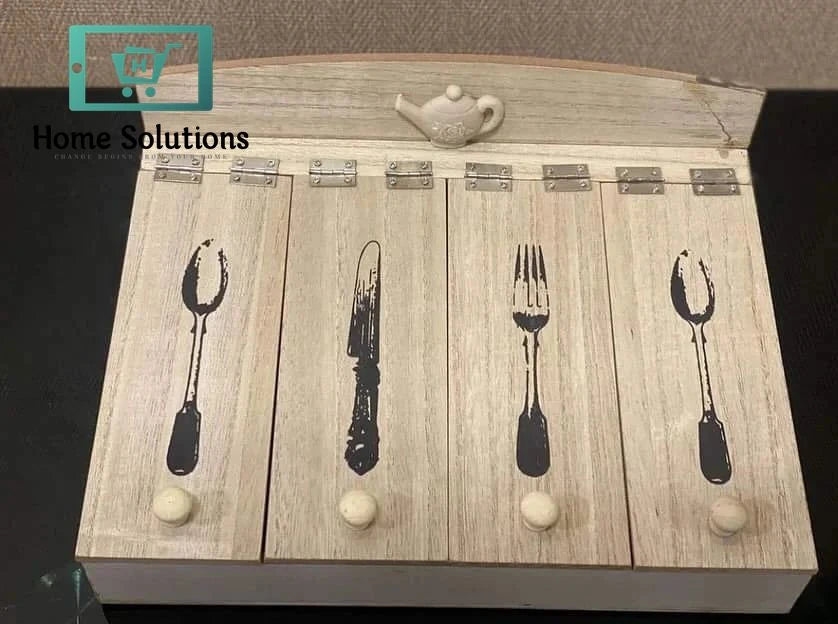 Premium Wooden Cutlery Storage Box – Elegant & Organized Solution