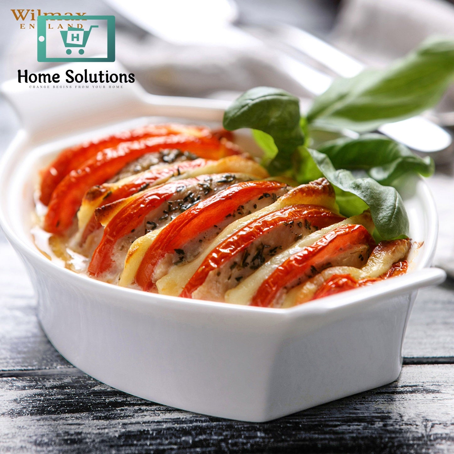 Wilmax England Fine Porcelain Baking Dish 8.5 Inch 22 cm – Elegant Oven-to-Table Serveware