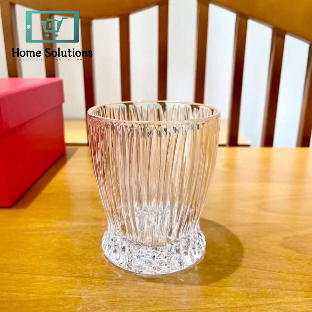 Ribbed Crystal Glass Tumbler Set – 300ml (10oz) | Set of 6