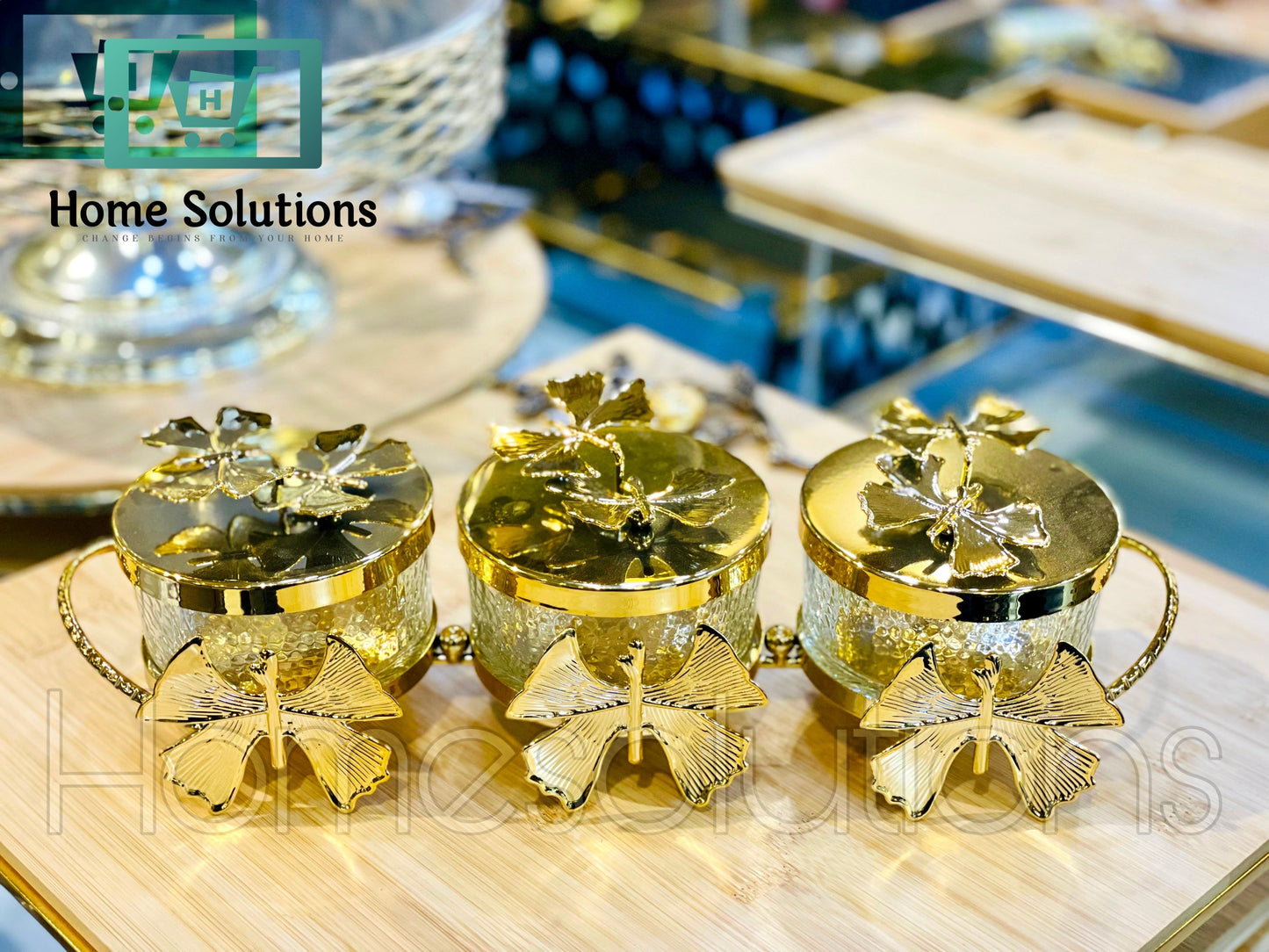 Heritage Royal Style 3 Compartment Dry fruit Stand With Butterfly Motifs