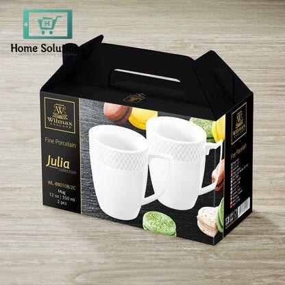 Wilmax England JULIA Fine China Mug Set – 350 ml (Set of 2)