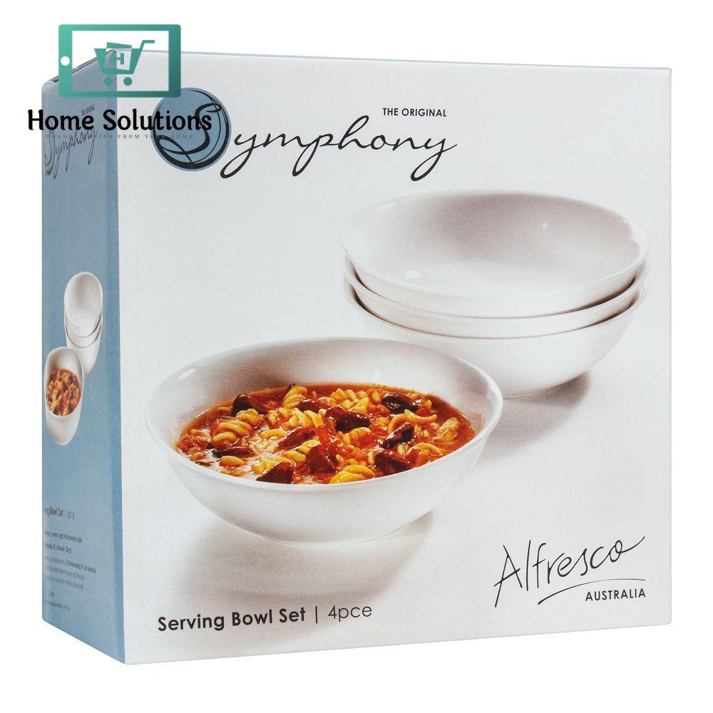 Symphony 7-Inch Serving Bowl Set – 4 Pieces Ceramic Tableware