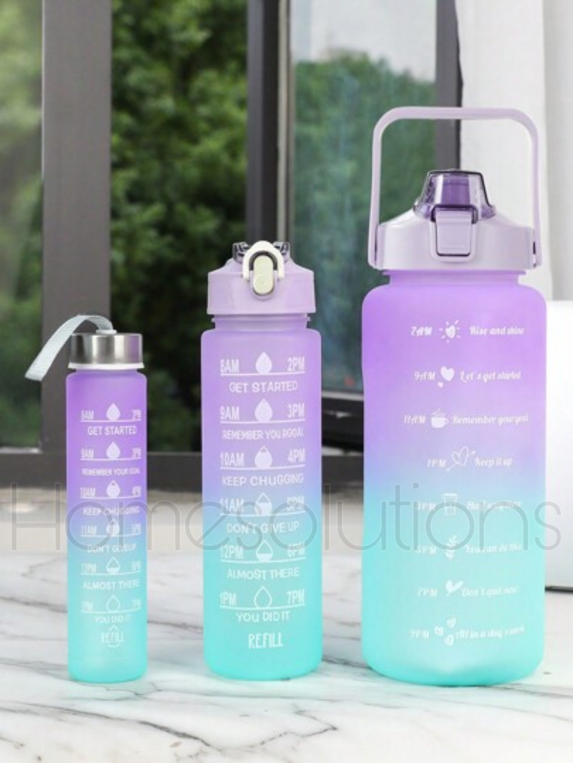 Neon Color Acrylic Water Bottle Set of 3
