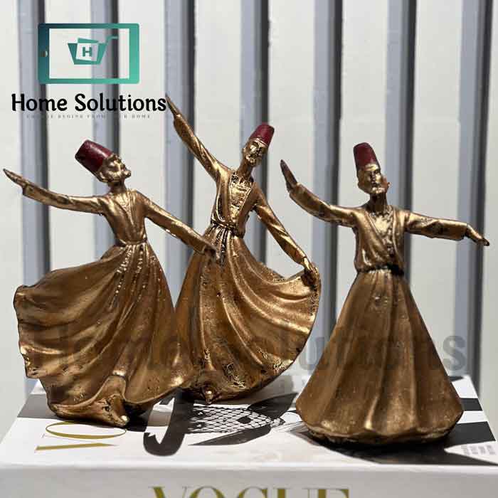 Dervish Sufi Figurines Set - Turkish Spiritual Art Set of 3