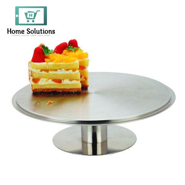 Rotatable Silver Cake Stand Turntable – 360° Spinning Decorating Base