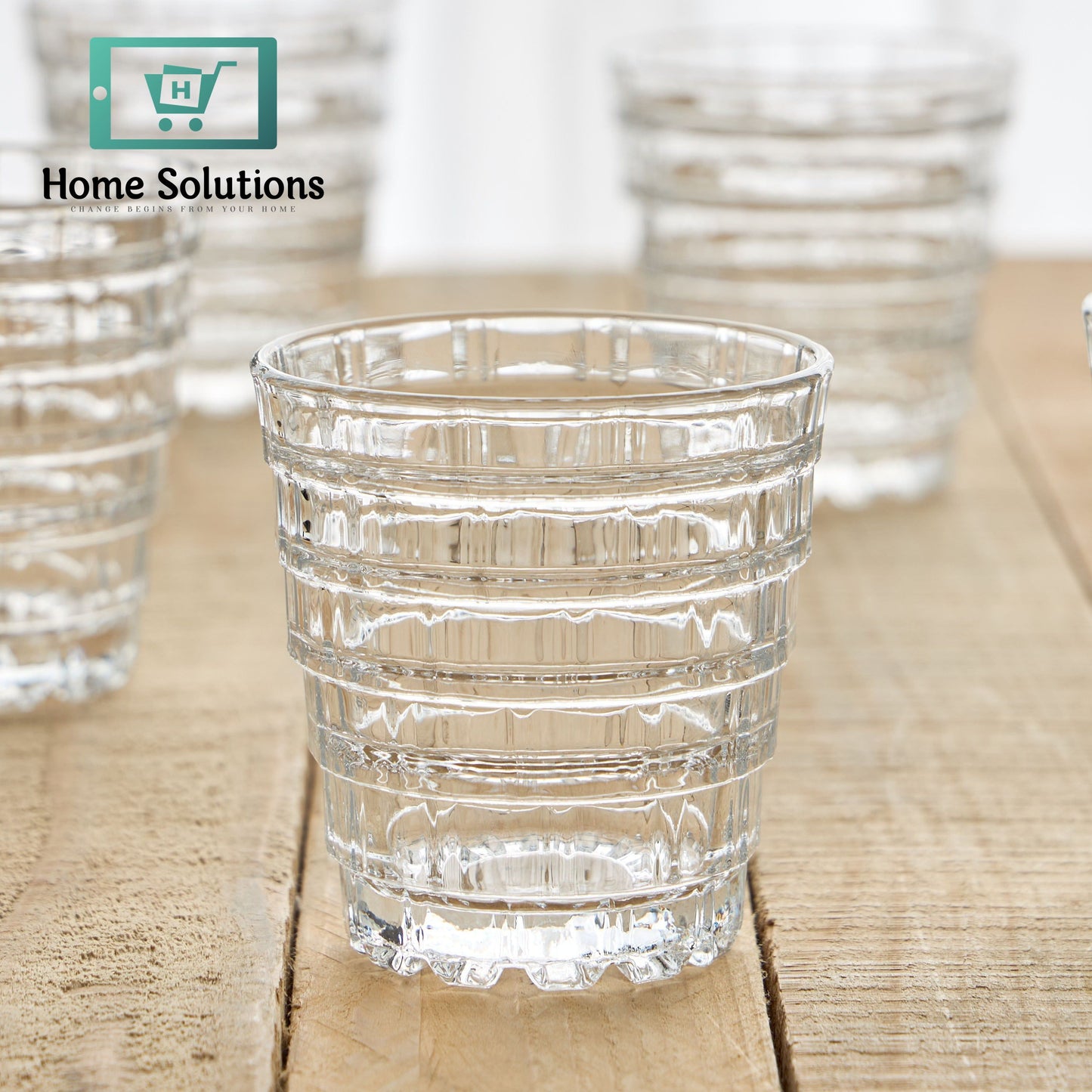 Deluxe Chinese Glass Set with Elegant Golden Rim – 6 Pieces