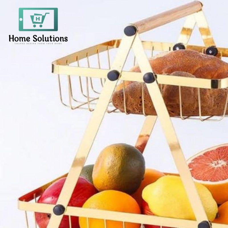 2 Tier Countertop Fruit Basket Gold