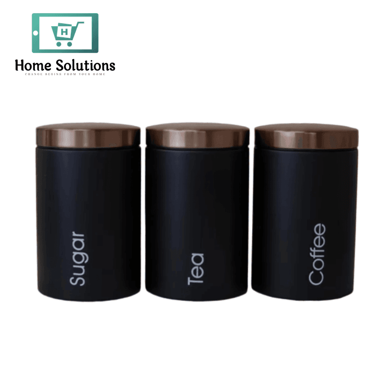 Small Storage Jar Set 3 Pcs – Compact Canisters with Airtight Lids
