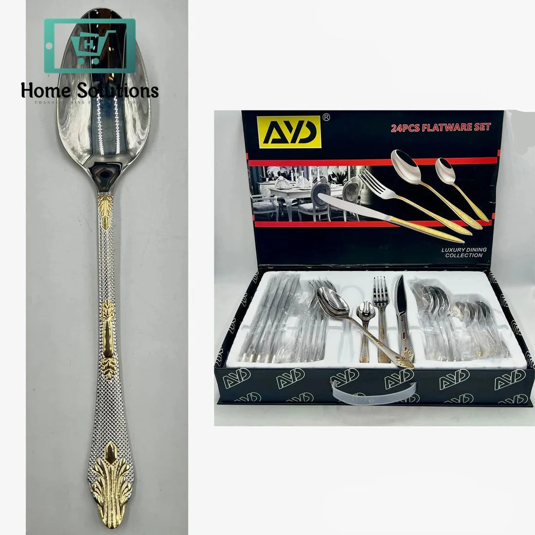 Cutlery Set for 6 Persons with Storage Box – 24 PCS