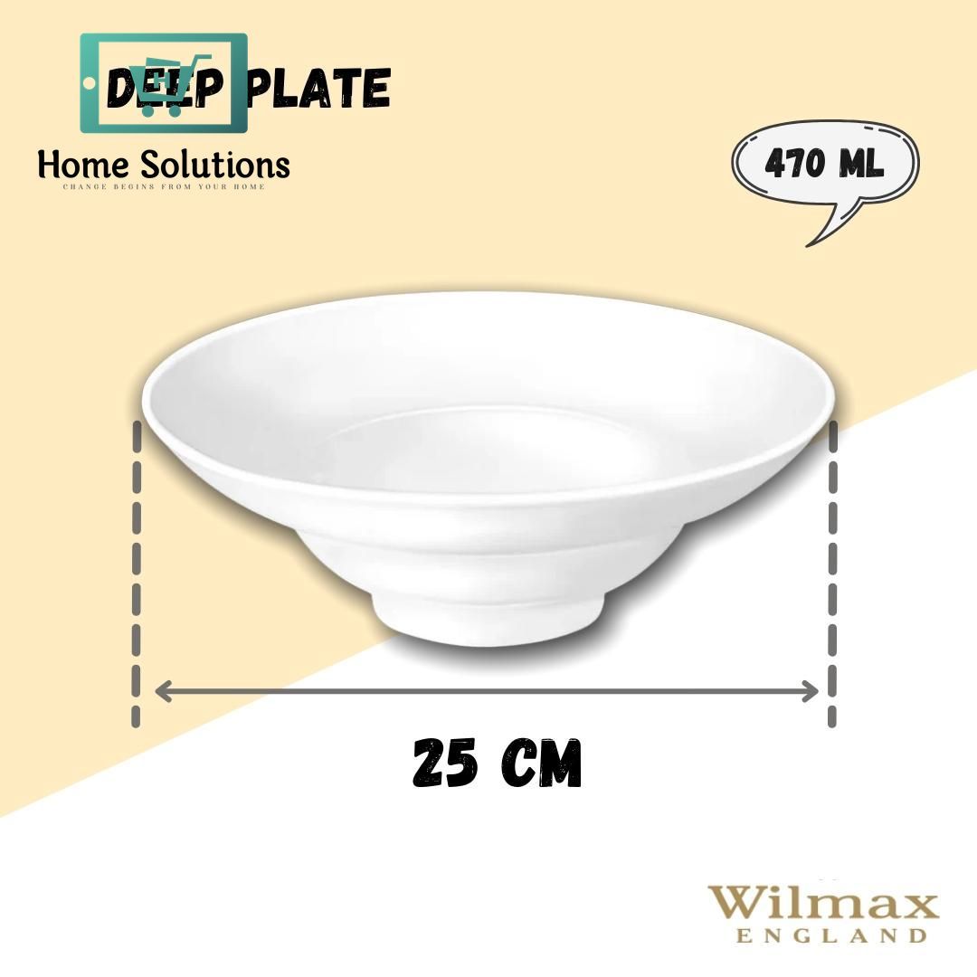 Wilmax England Fine Porcelain Deep Plate – 9.75" (470 ml)