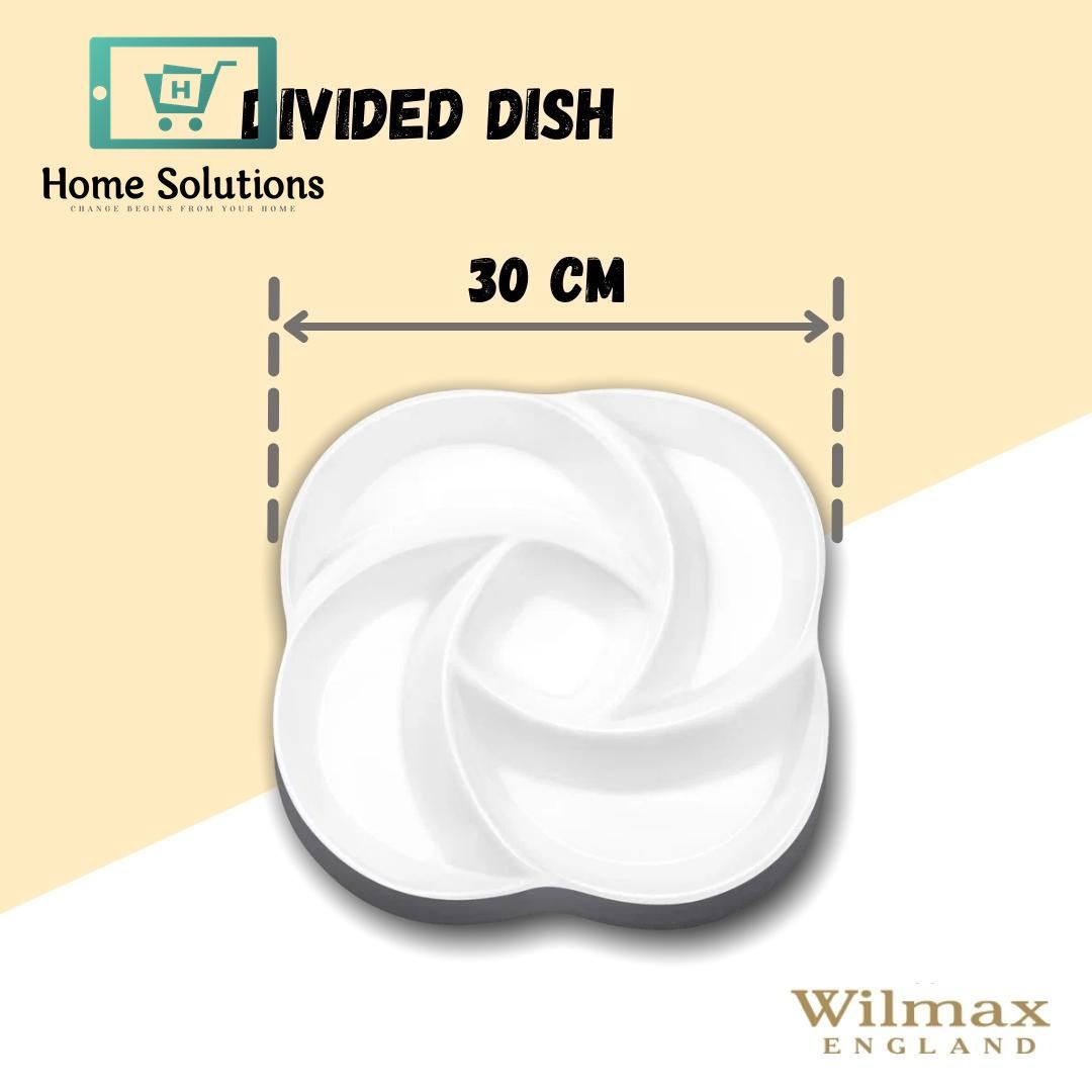 Wilmax England Fine Porcelain 12 Inch Divided Serving Dish