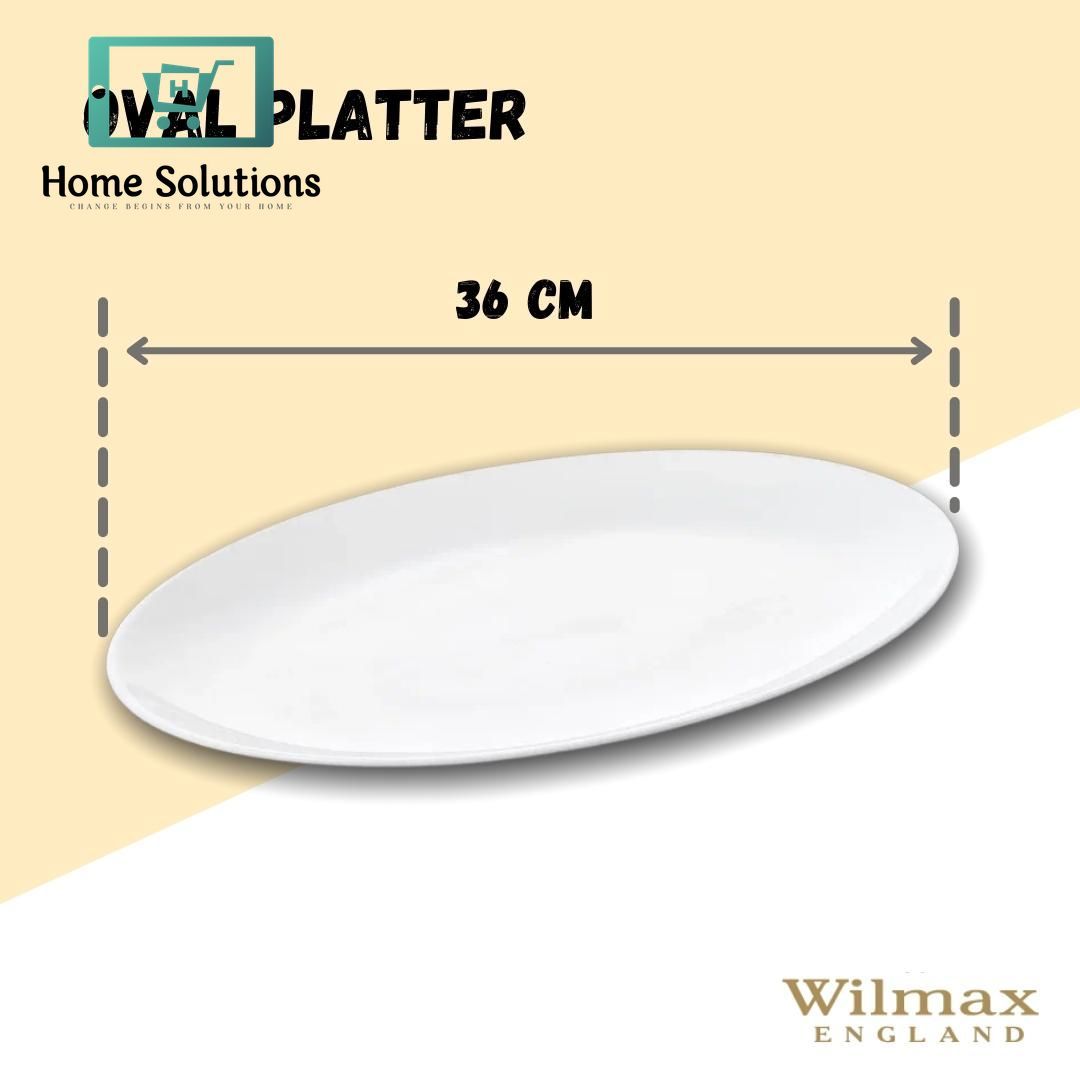 Wilmax England Fine Porcelain Oval Platter 14" | 36 cm Serving Plate