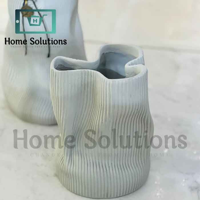 Grey Textured Modern Decorative Vase