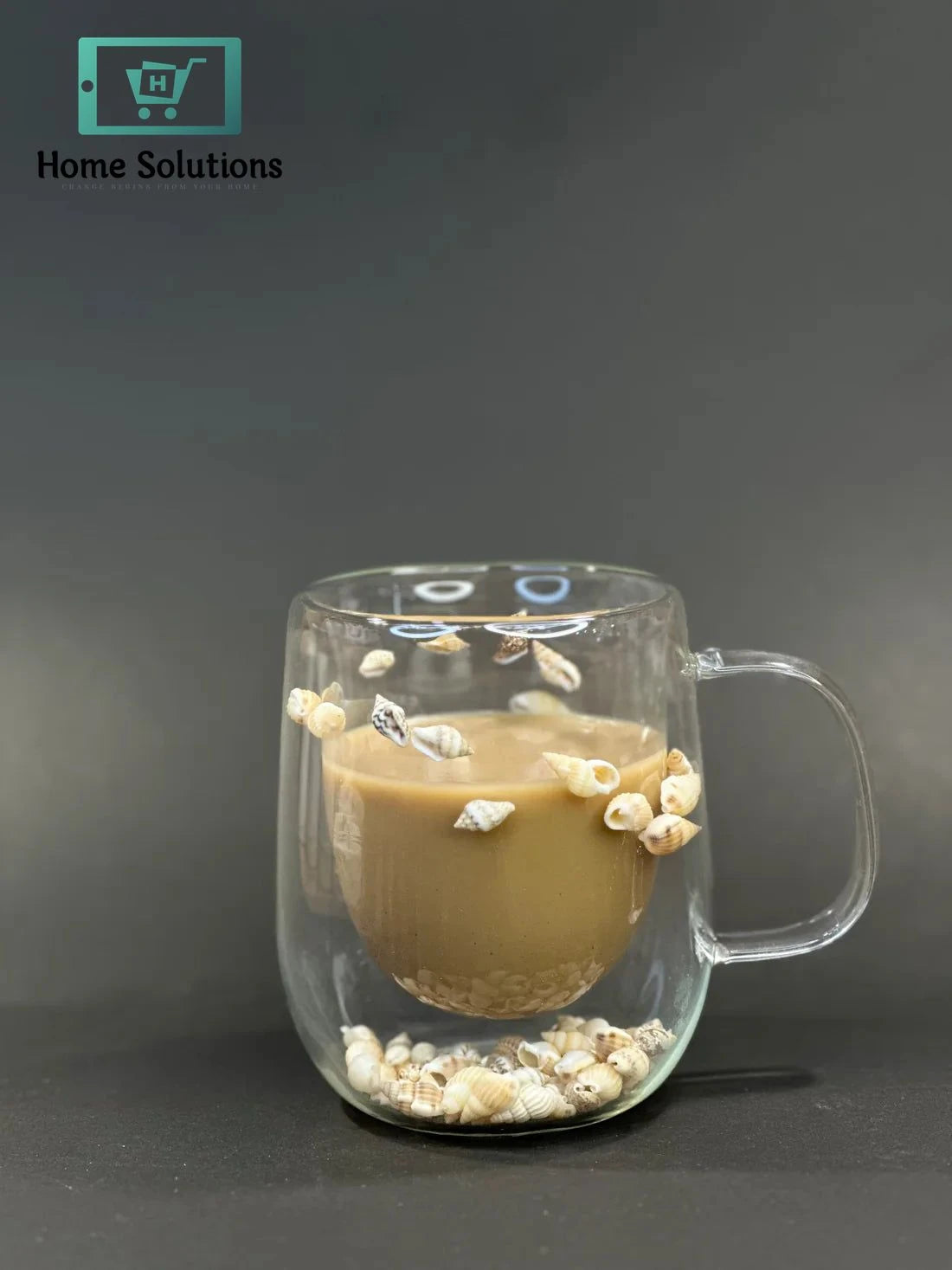 Elegant Double Wall Glass Coffee Mug – Floral Design – 350ml