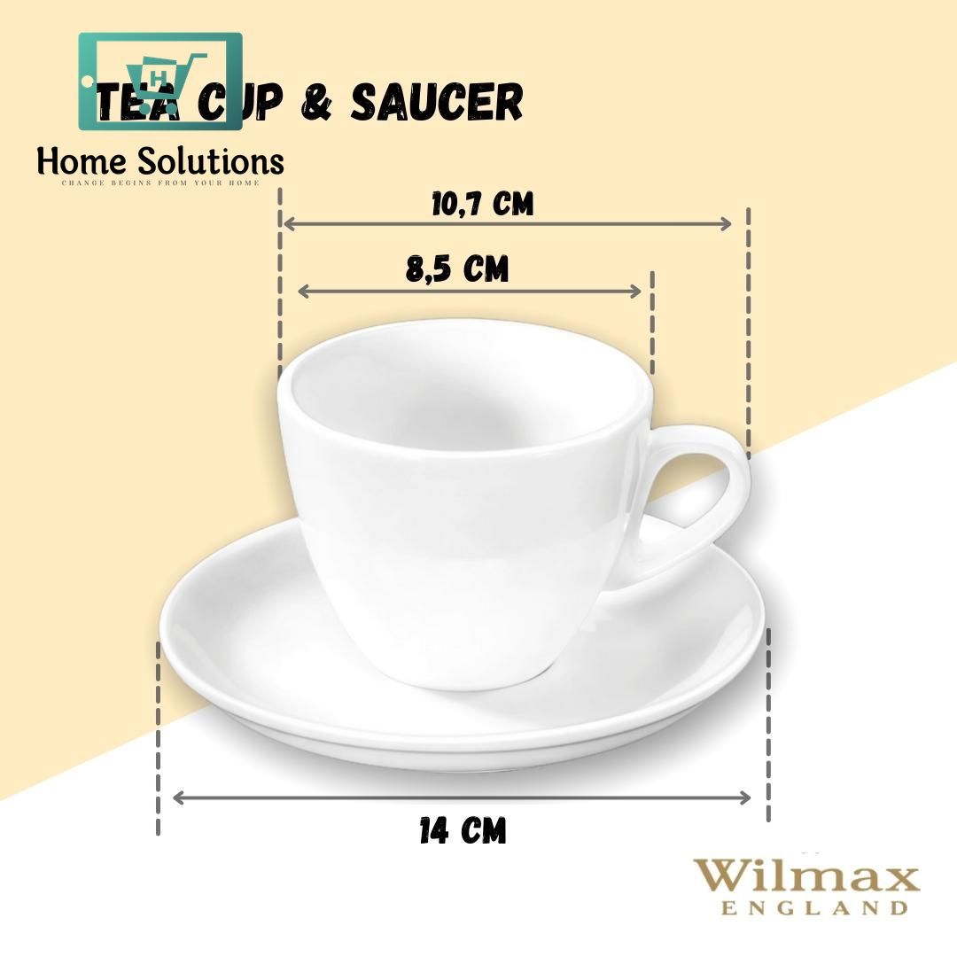 Wilmax England Fine Porcelain Coffee Cup & Saucer Set – 190 ml