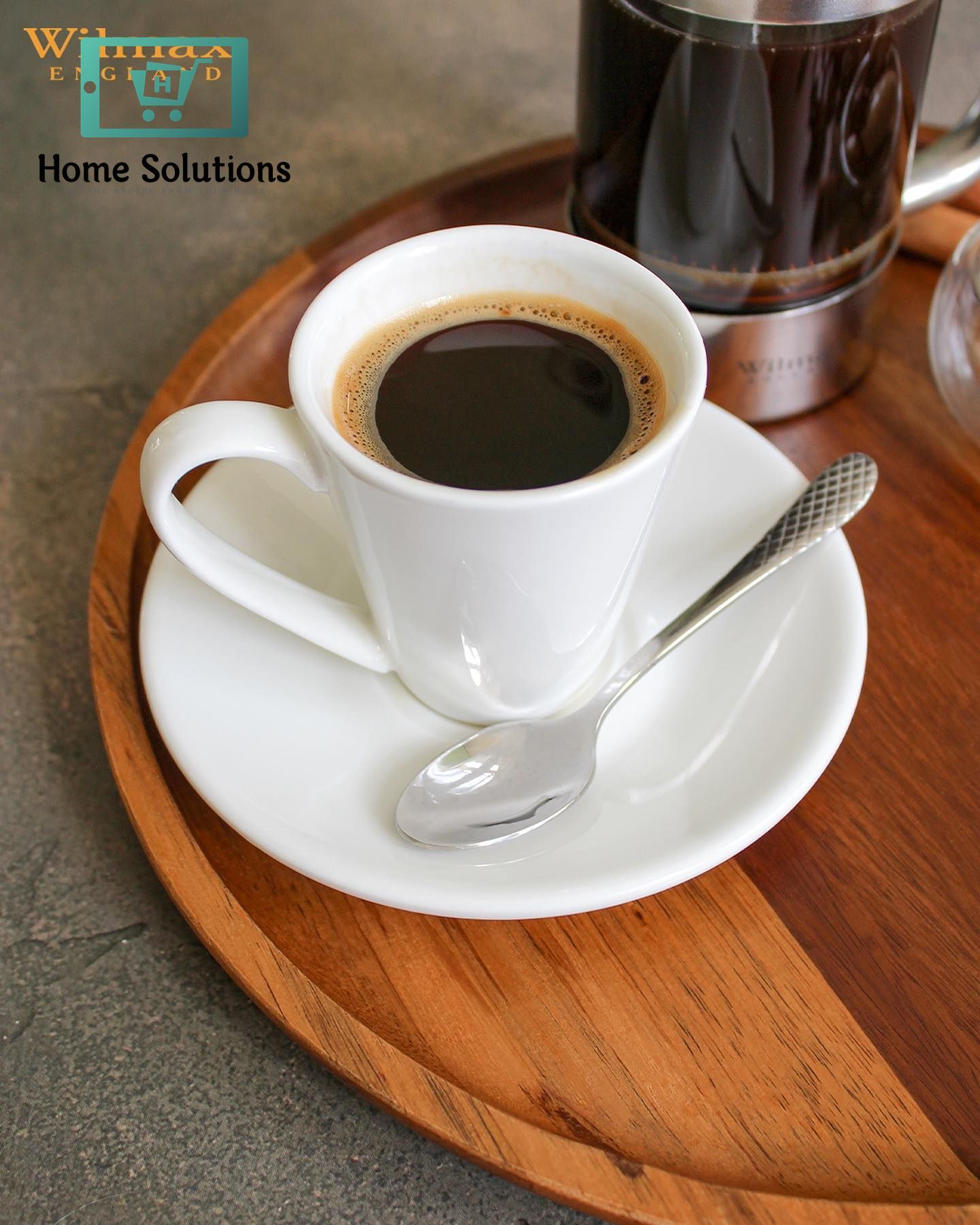 Wilmax England Fine Porcelain Coffee Cup & Saucer Set – 160 ml