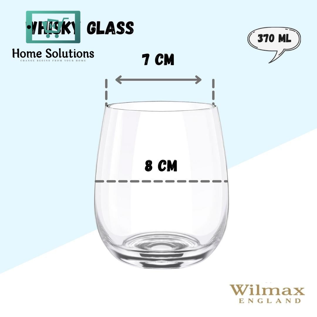 Wilmax Whisky Glass Set – 370 ml (13 fl oz) Set of 6