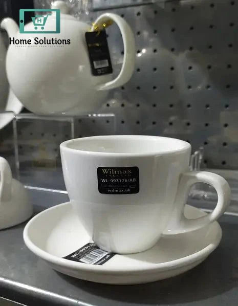Wilmax England Fine Porcelain Coffee Cup & Saucer Set – 300 ml