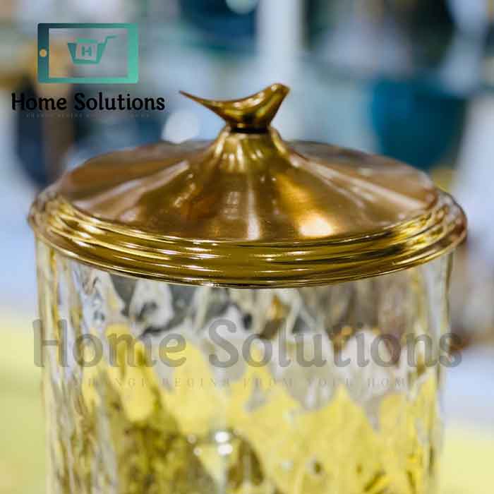 Handmade Turkish Glass Dispenser with Solid Brass Base & Lid