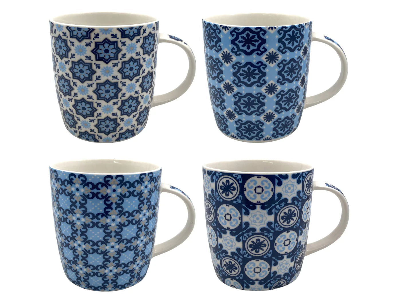 Porcelain Mug with Blue Moroccan Pattern – 350 ml Elegant Drinkware