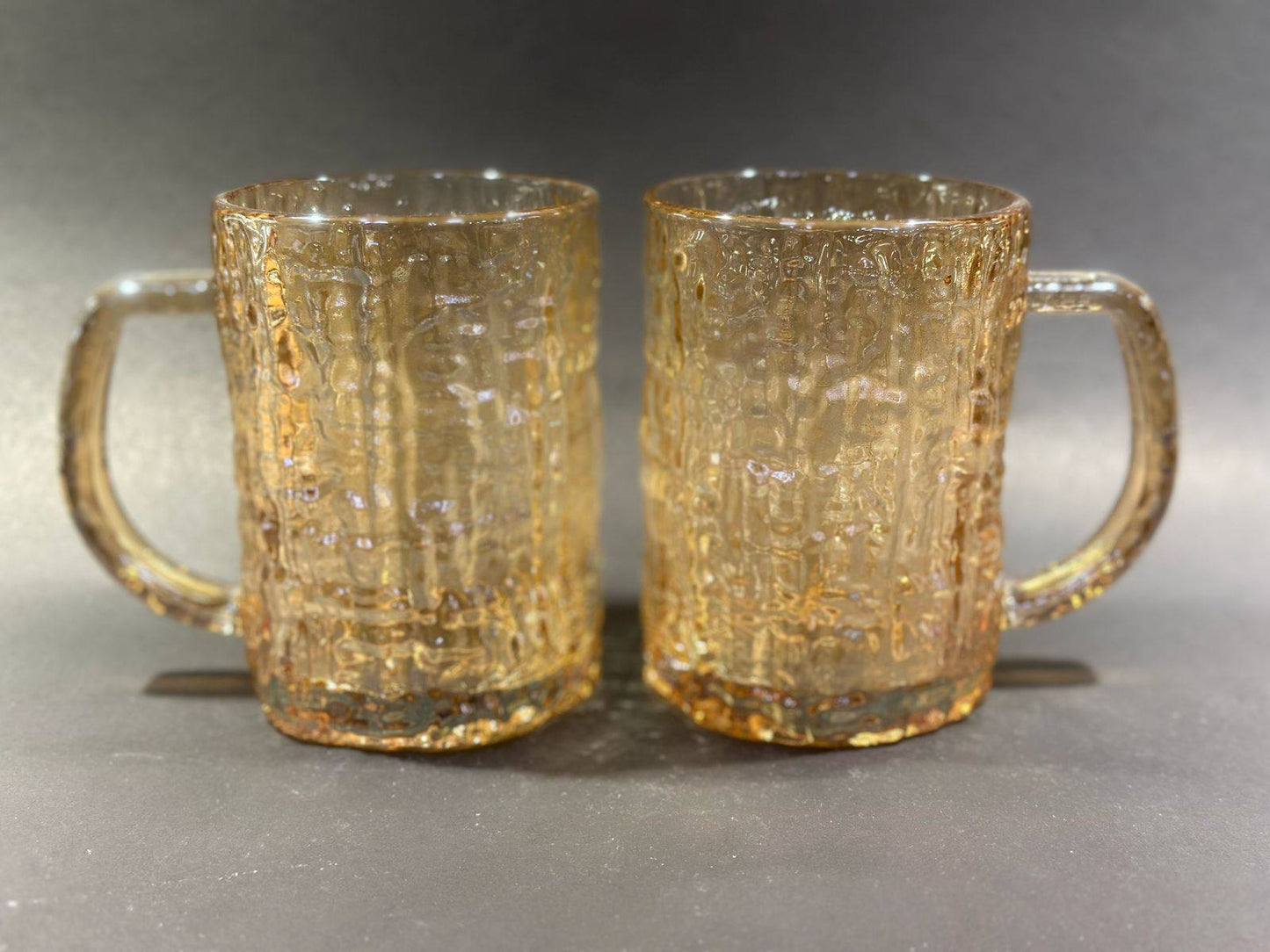 Textured Glass Beer Mug Set – 2 Pieces