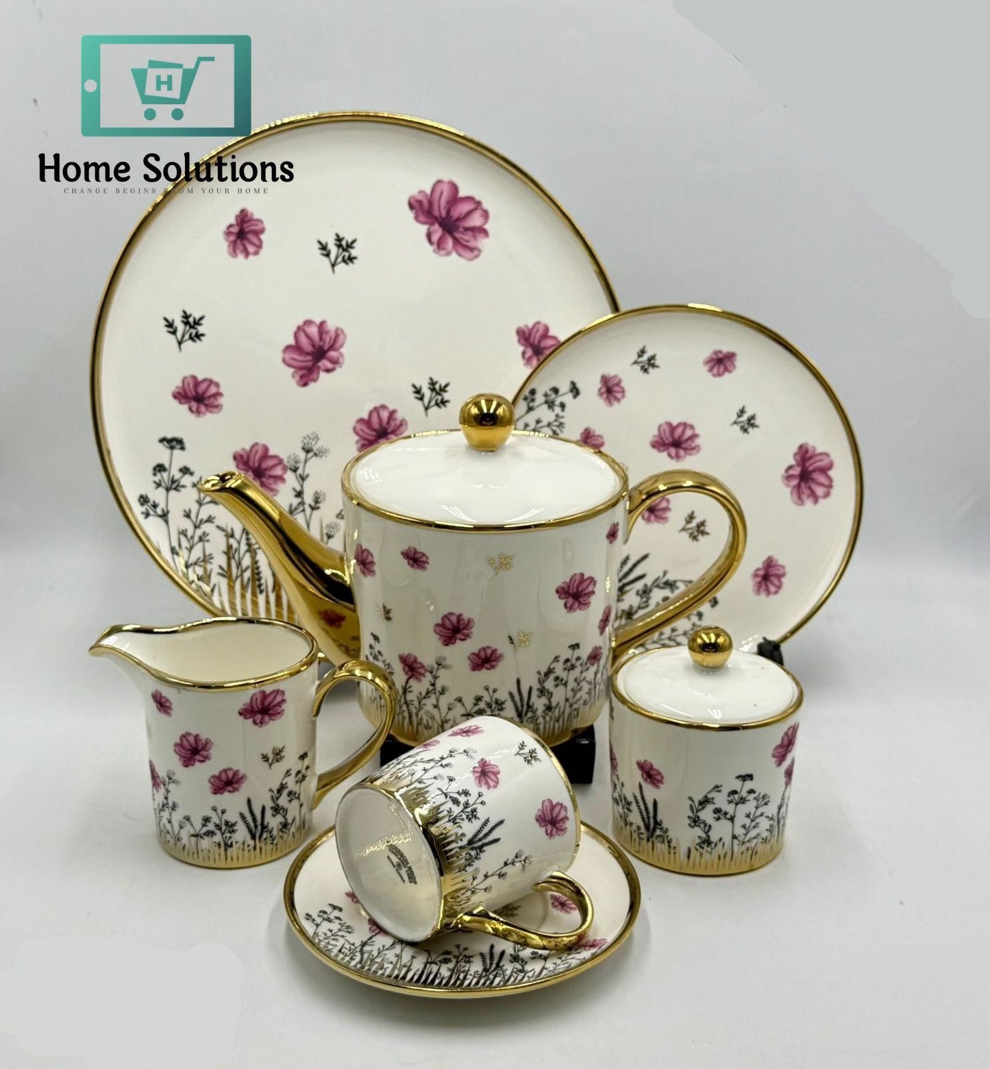 Premium Porcelain Tea Set –| 24-Piece