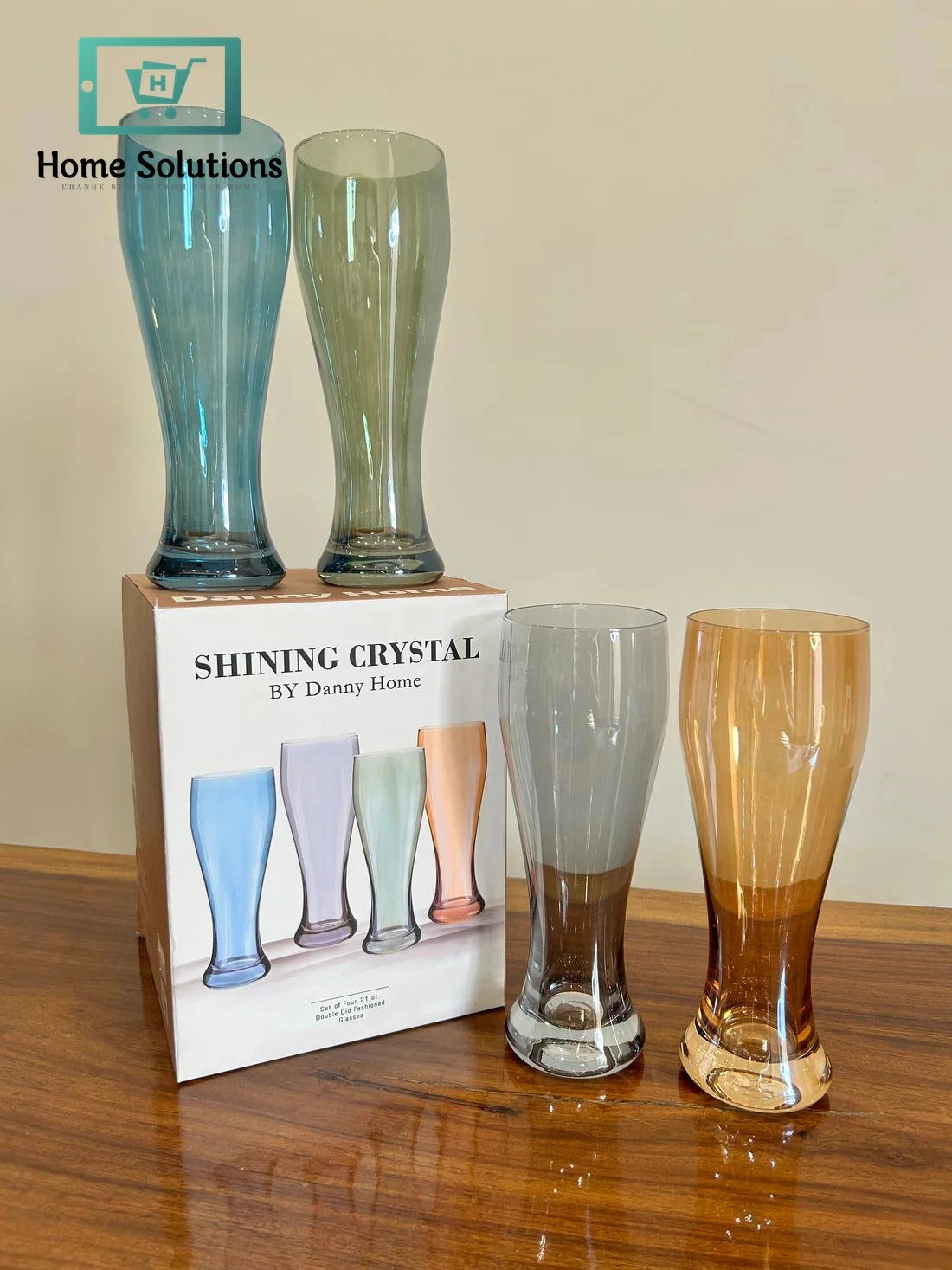 Danny Home Luxe Multicolour Tumbler Glass Set 4Pcs (430ml)