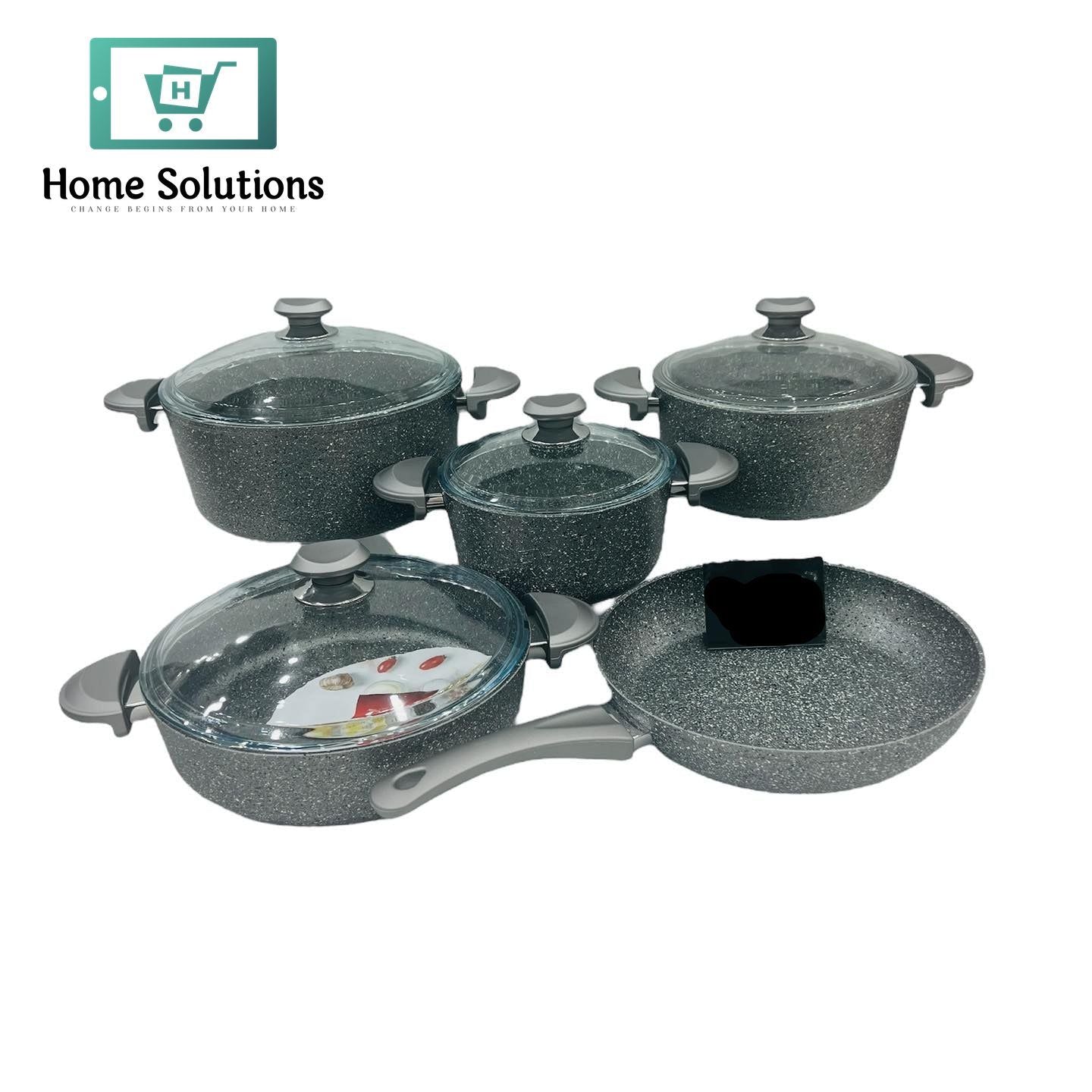 Premium Non-Stick 9-Piece Cookware Set – Durable & Easy-Clean Design (Light-Green)