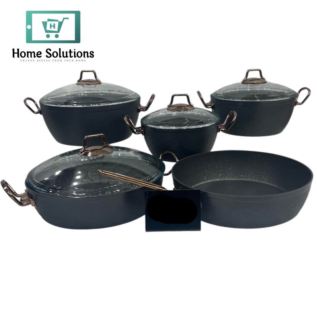 Premium Non-Stick Cooking Set – 9 Pcs Kitchen Essentials (Grey)