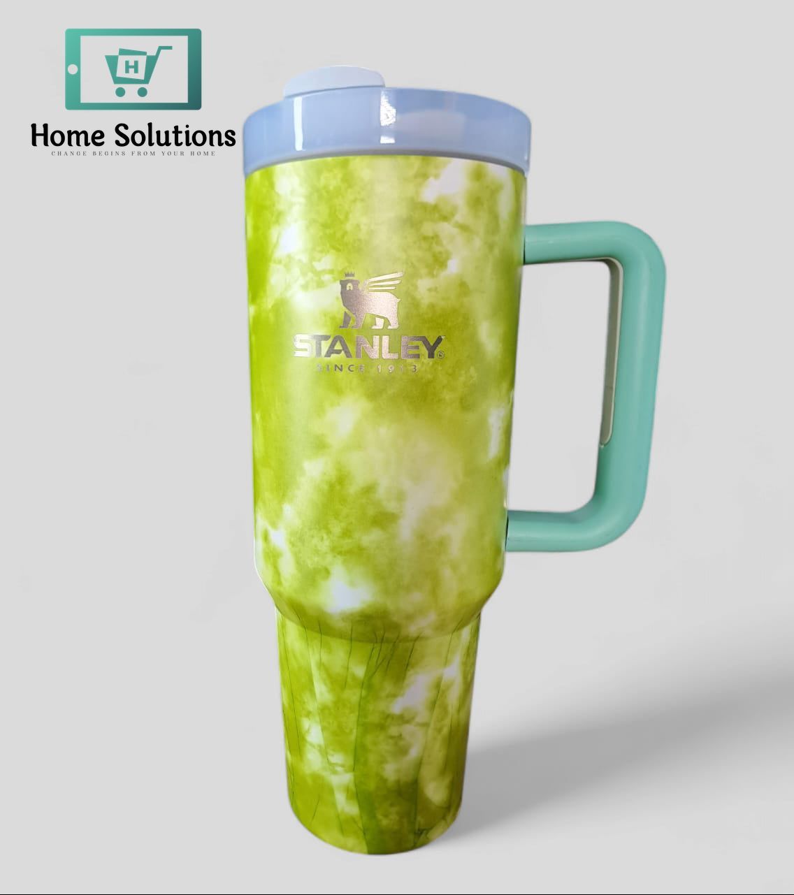 Stanley 40oz Printed Tumbler with Handle | Light-Green Edition
