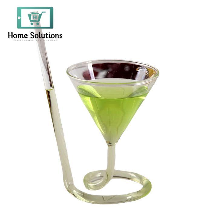 Spiral Straw Cocktail Glass