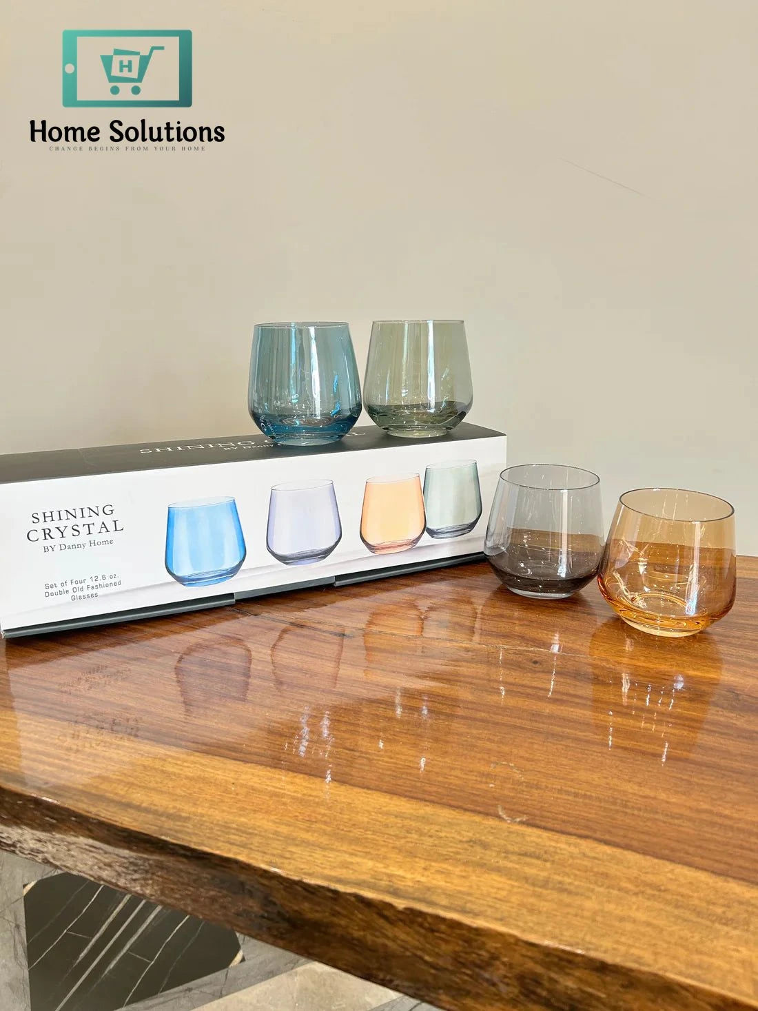 Danny Home Prestige Multicolour Glass Set 4Pcs (360ml)