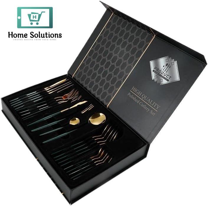 Luxury Stainless Steel Cutlery Set with Storage Box – 24 PCS