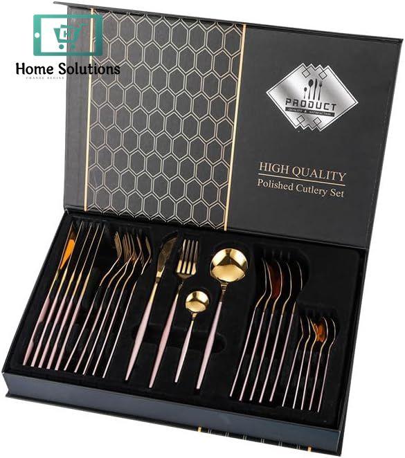 Boxed Stainless Steel Cutlery Set – 24 PCS