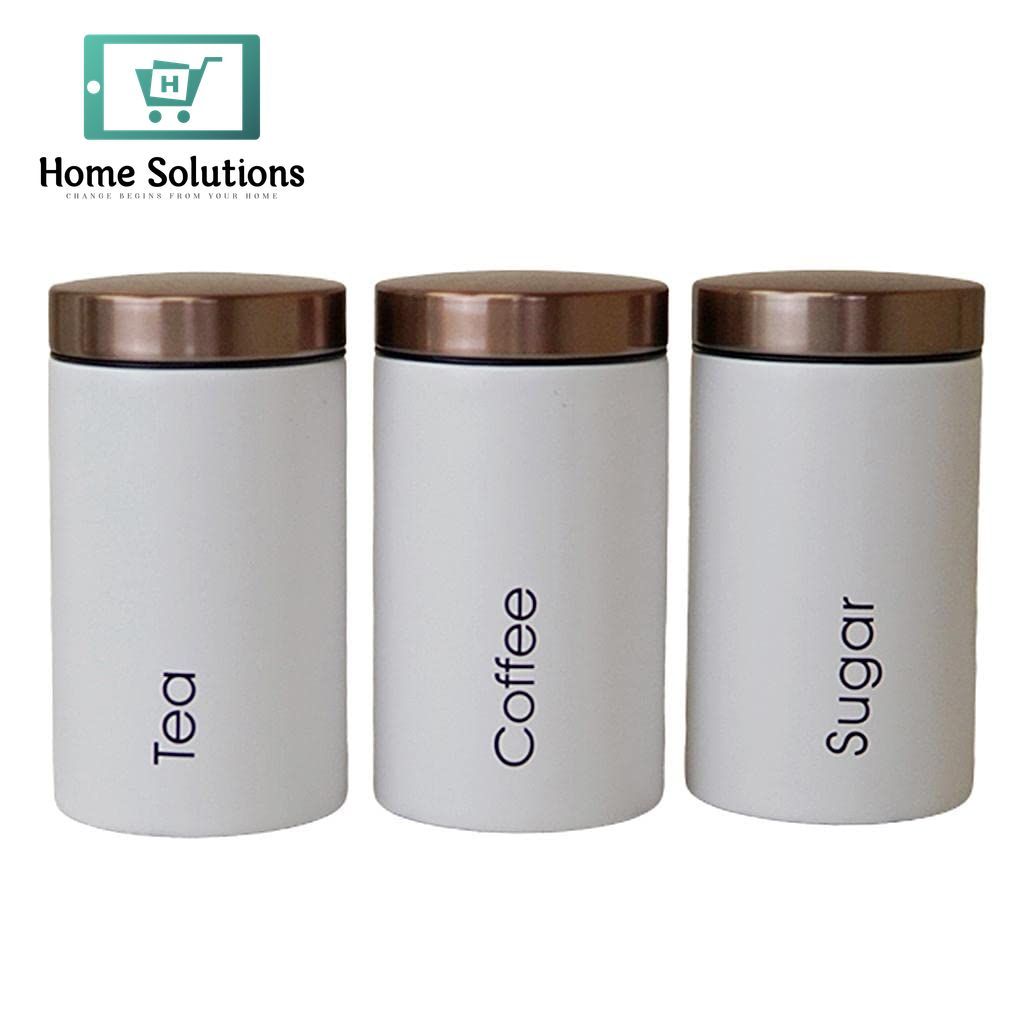 Small Storage Jar Set 3 Pcs – Compact Canisters with Airtight Lids