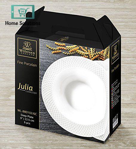 Wilmax England JULIA 9-Inch Deep Plate Set – Set of 6