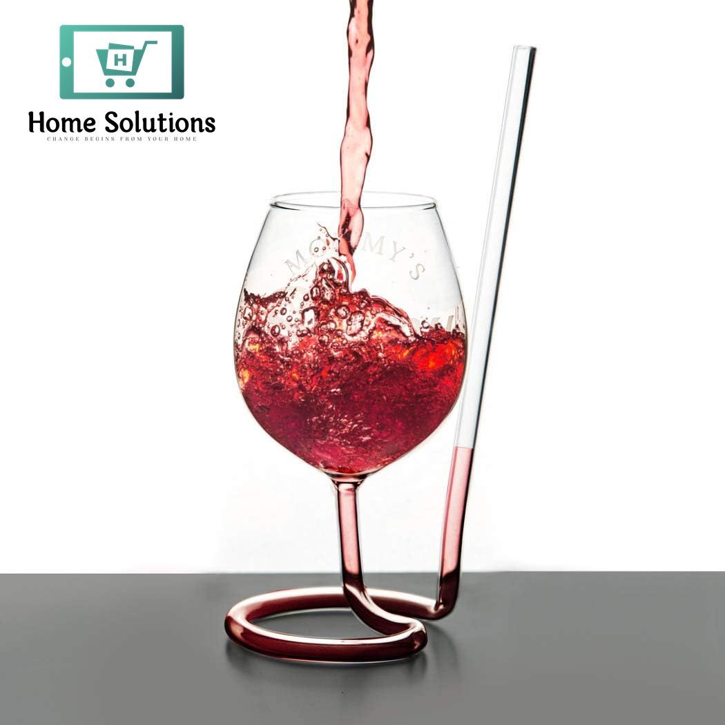 Spiral Straw Wine Glass