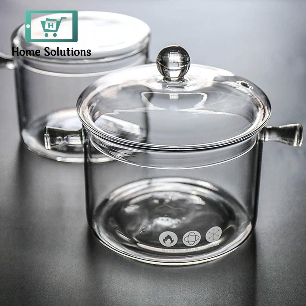 Borosilicate Glass Cooking Pot | Heat-Resistant & Transparent – 2000ml