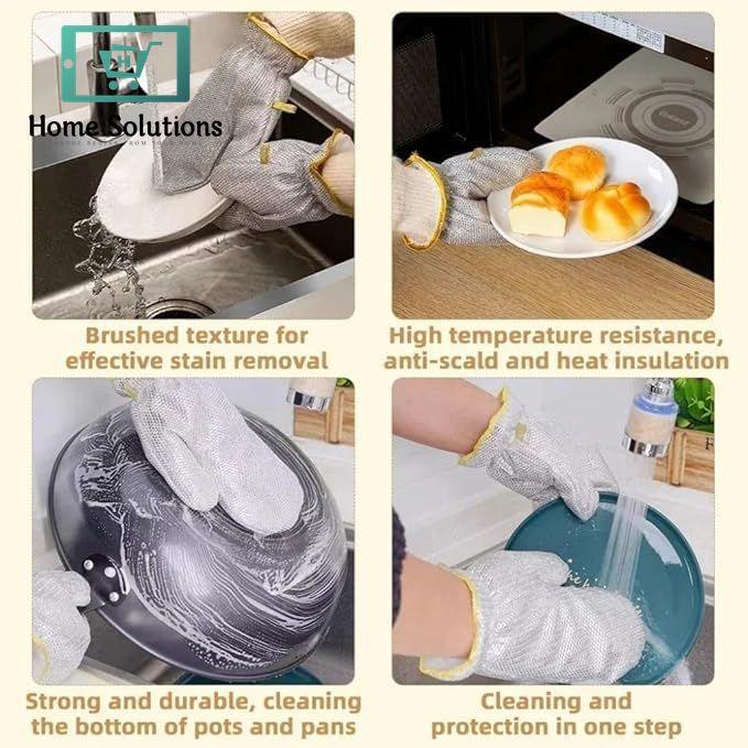 Silicone Dishwashing Gloves for Kitchen Cleaning – Heat & Water Resistant