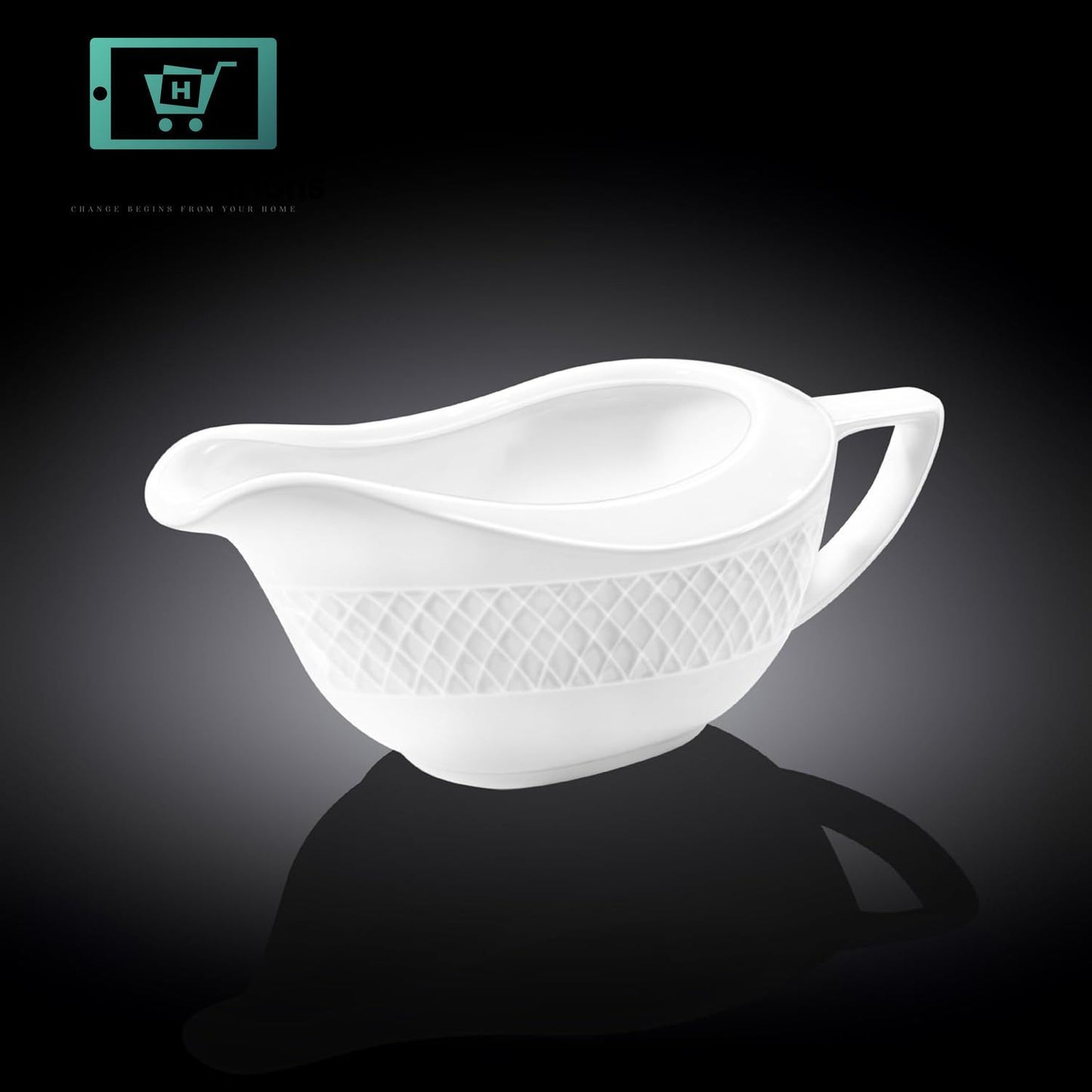 Wilmax England JULIA Porcelain Sauce Boat with Gift Box – White