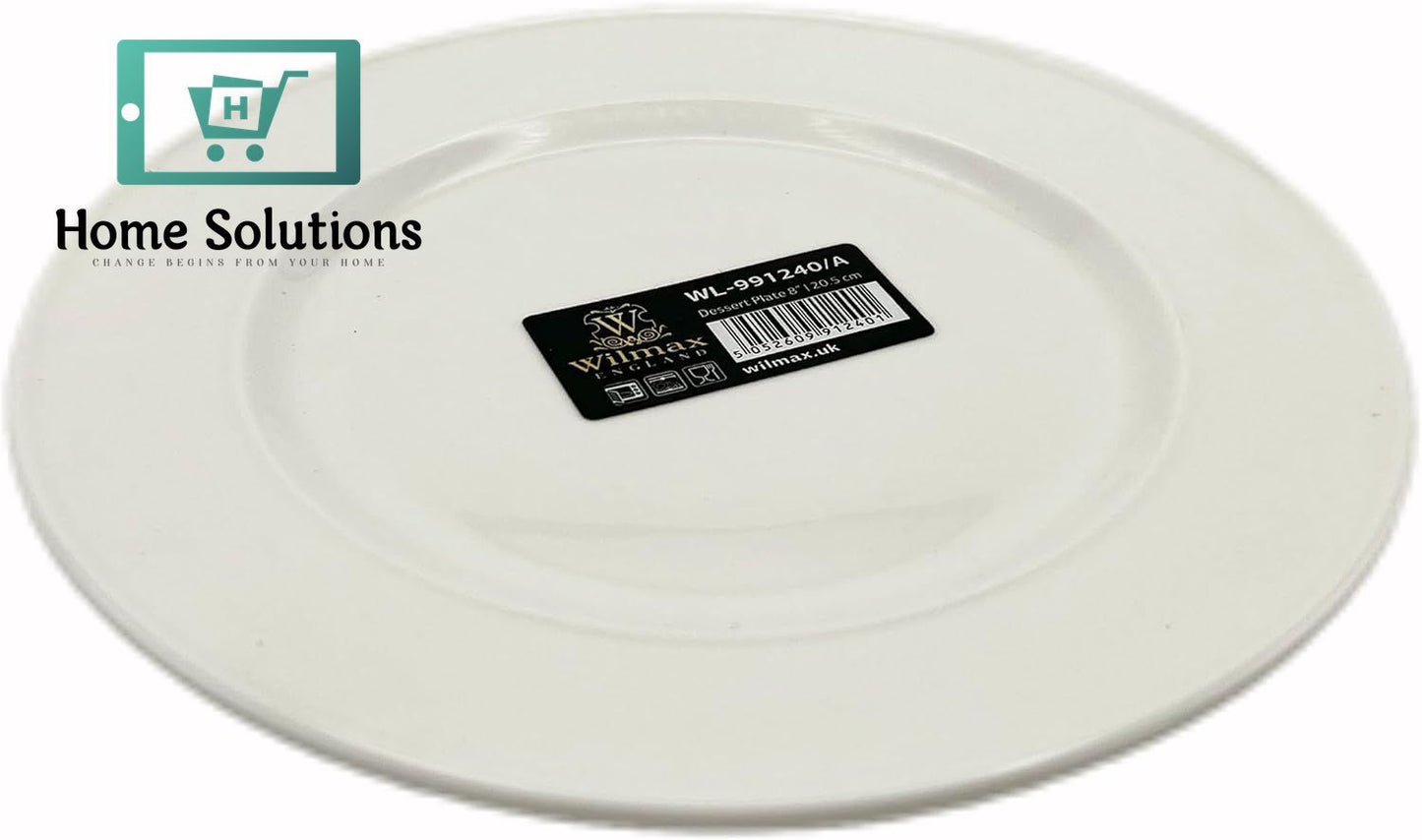 Wilmax England Dessert Plates – 7 & 8 Inch Porcelain Set