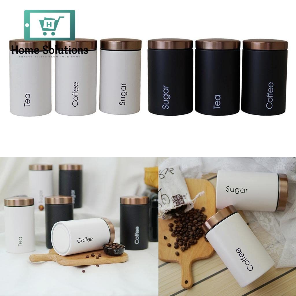 Small Storage Jar Set 3 Pcs – Compact Canisters with Airtight Lids