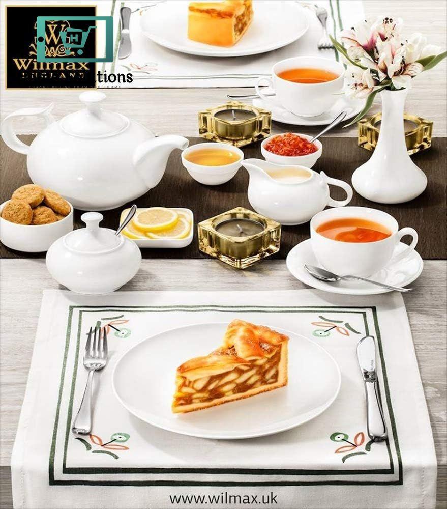 Wilmax England Fine Porcelain Rolled Rim Dessert Plate – 8 Inch