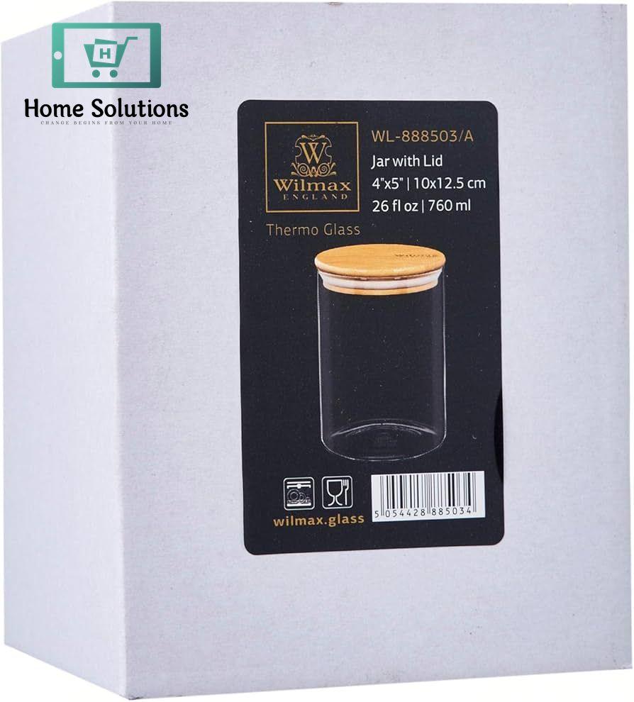 Wilmax Glass Storage Jar with Lid – 4×5 Inch