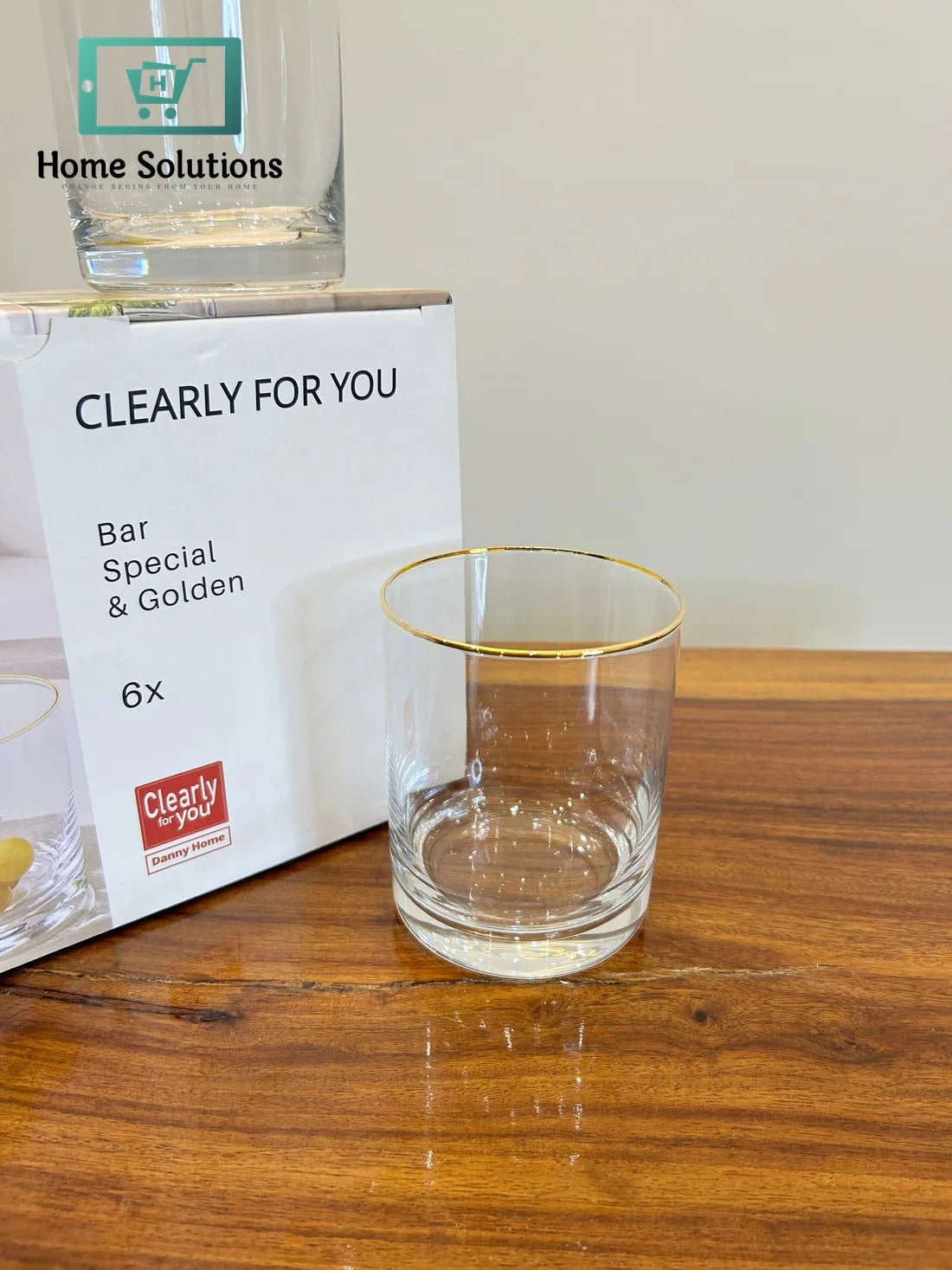 Danny Home Luxe Golden Bar Glass Set 6Pcs (410ml)