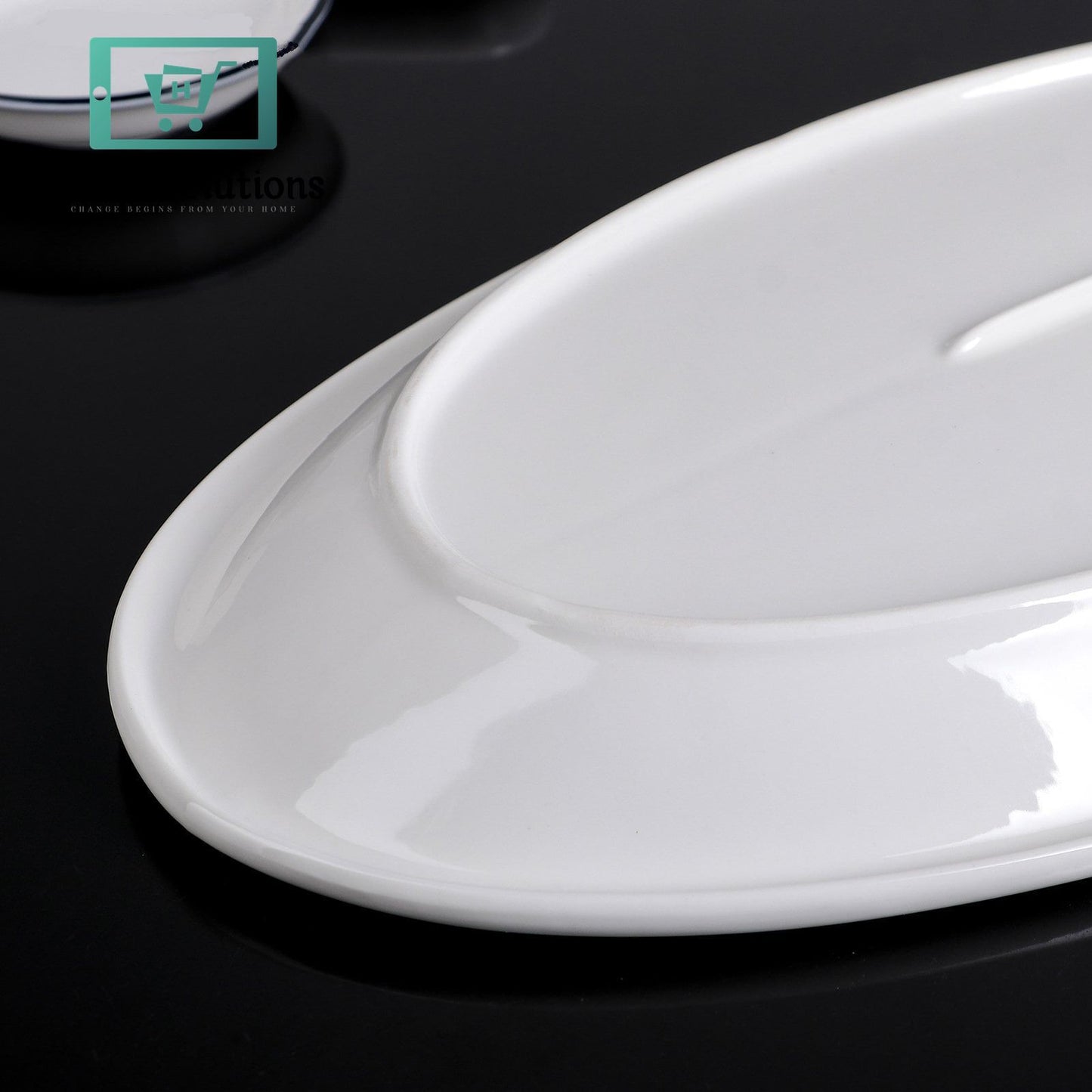 Wilmax England Fine Porcelain Set of 3 Oval Platters 14.5" | 36.5 cm Premium Serving Dishes