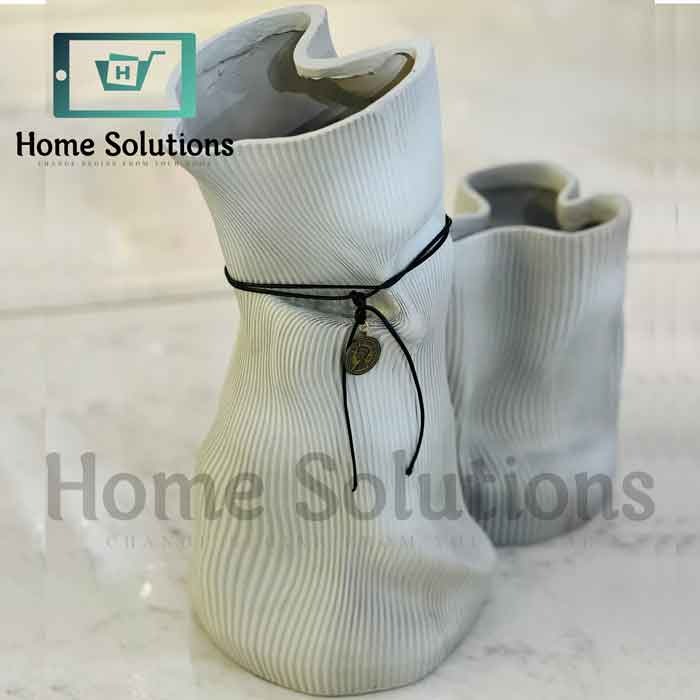 Grey Textured Modern Decorative Vase